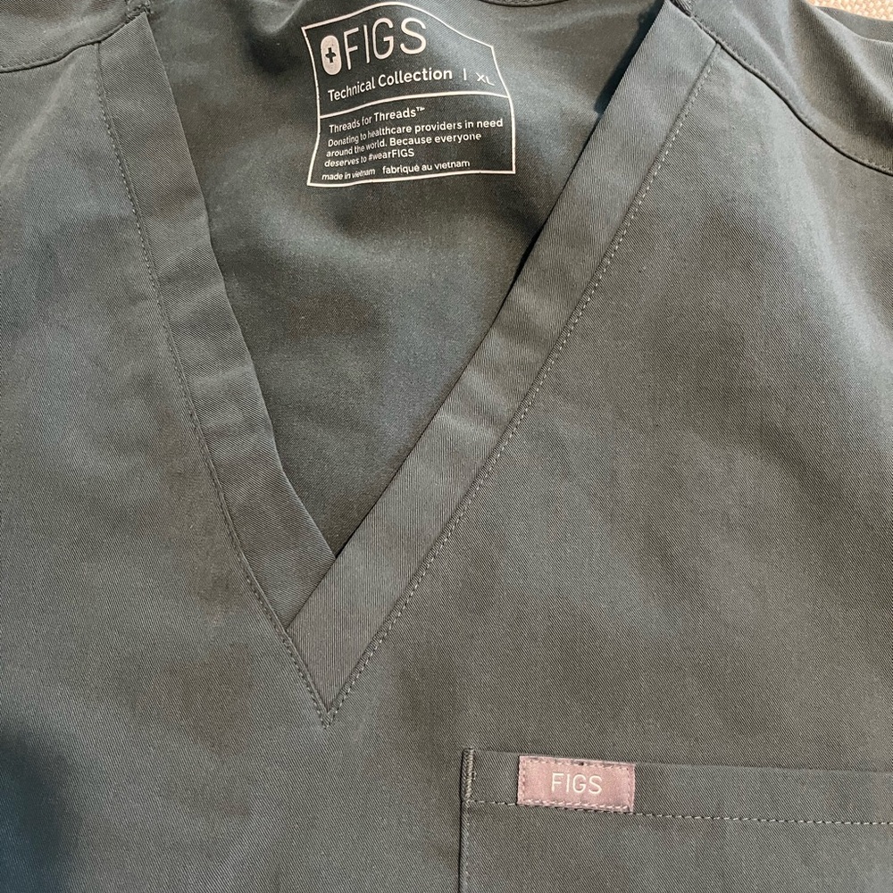 Figs Technical Collection Scrub Top in moss green